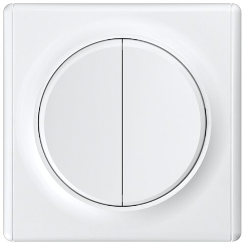 Комплект OneKeyElectro. Выключатель двухклавишный (1 шт.); рамка (1 шт.), цвет белый