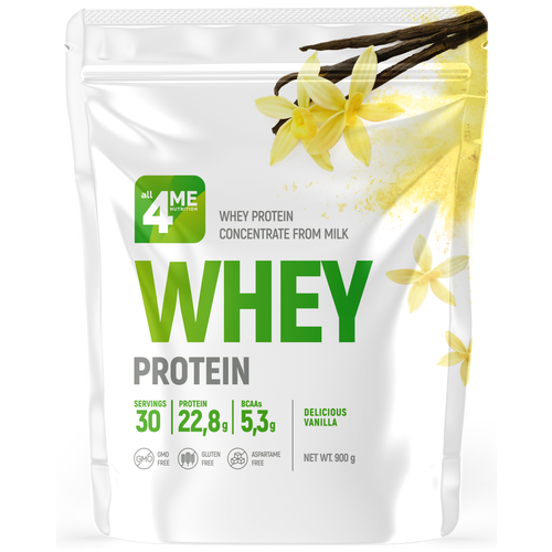 4 Me Nutrition Whey Protein Вкус Ваниль 900г. all4me nutrition all4me beta alanine 120капс