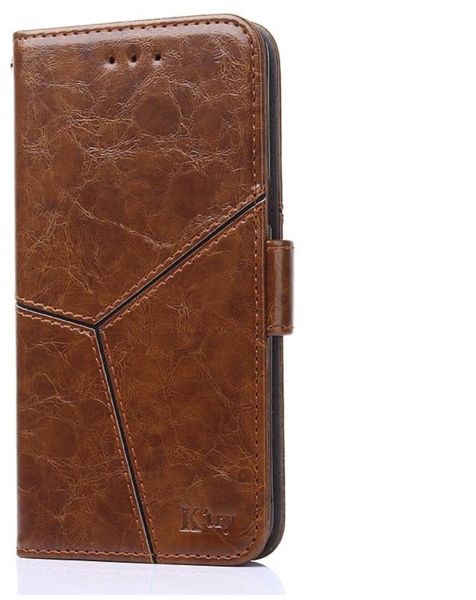 Чехол-книжка MyPads для Samsung Galaxy A50 SM-A505F (2019) из качественной импортной кожи прошитый по контуру с необычным геометрическим швом цве.
