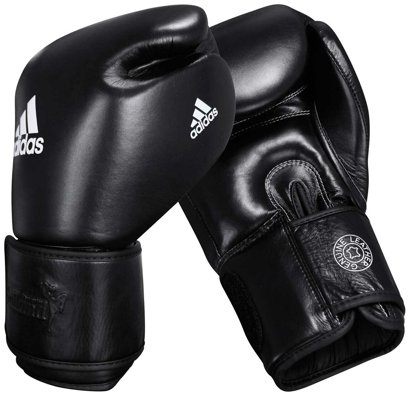 Перчатки боксерские Muay Thai Gloves 300 черно-белые (вес 10 унций)