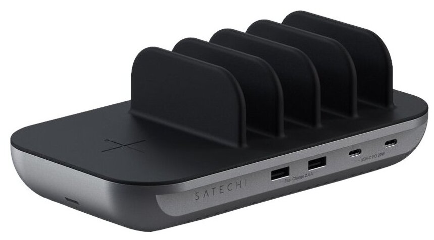 Зарядная станция для мобильных устройств Satechi Dock5 Multi-Device Charging Station with Wireless Charging, Серый ST-WCS5PM-EU - фото №1