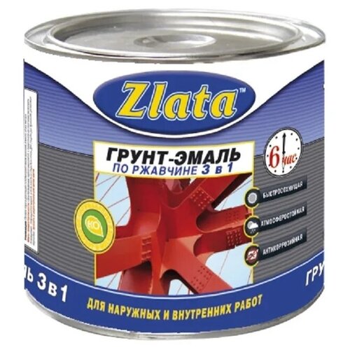 Zlata Грунт-Эмаль по ржавчине 2,6 кг цвет зеленый