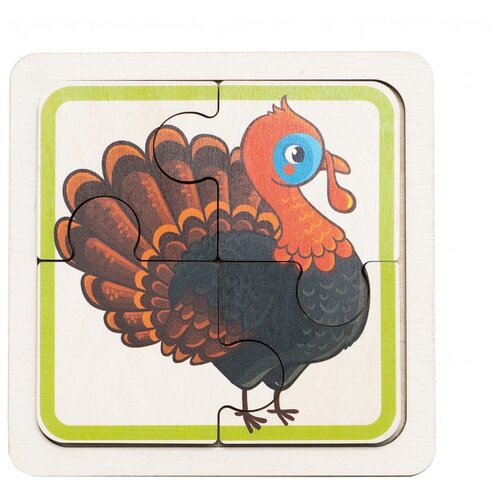 Evotoys Домашние животные. Индюк и Петушок (ET-PUZ-01-01)