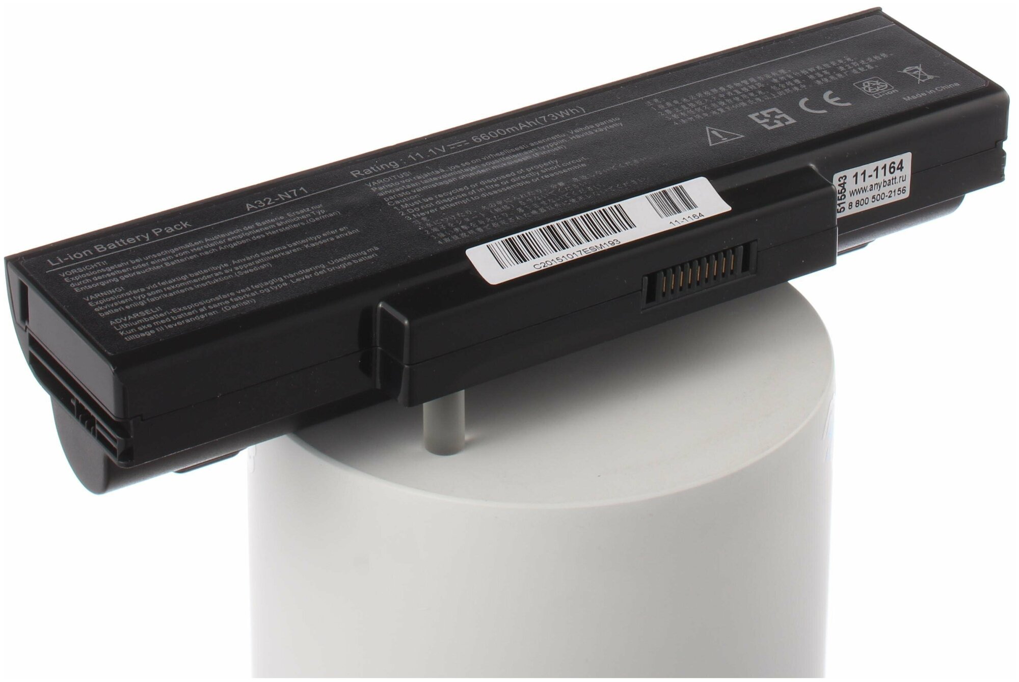 Аккумуляторная батарея Anybatt 11-U2-1164 6600mAh для Asus K73SJ, N71Vn, K72JU, K72JT, X73BY, K72Jr, A72F, A73E, K73BY, X73SL, X7BJ, X73SV, K72JK, PRO78, A72DR, A73TA, X7BSM, A73S, A73T, A72JR, A72JU, A73SD, A73SJ, A73SM, A73SV, K73BR, PRO7BJG