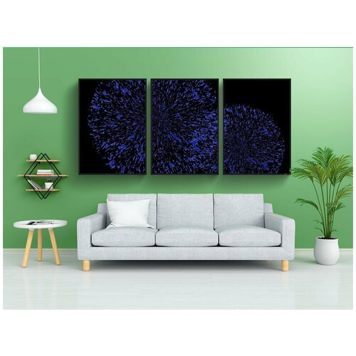 фото Набор модулных постеров для интерьера "фейерверк искусство, взрыв, душ спаркс" 60x90 см. в тубусе, без рамки lotsprints