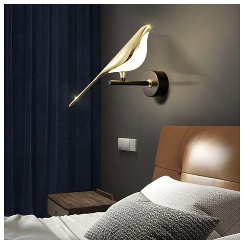 Настенный светильник Nomi Bird 3000K / золотая птичка Gem Lamp