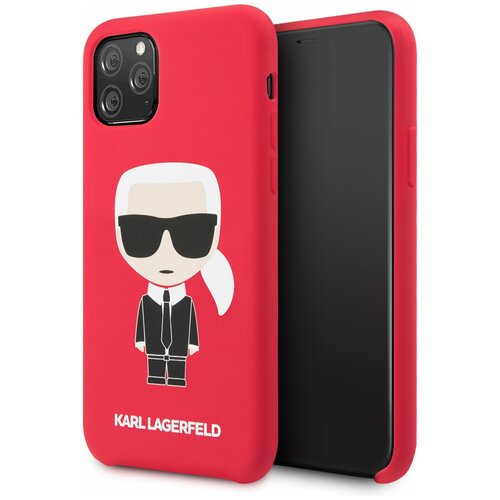 фото Чехол lagerfeld для iphone 11 pro liquid silicone iconic karl hard red karl lagerfeld