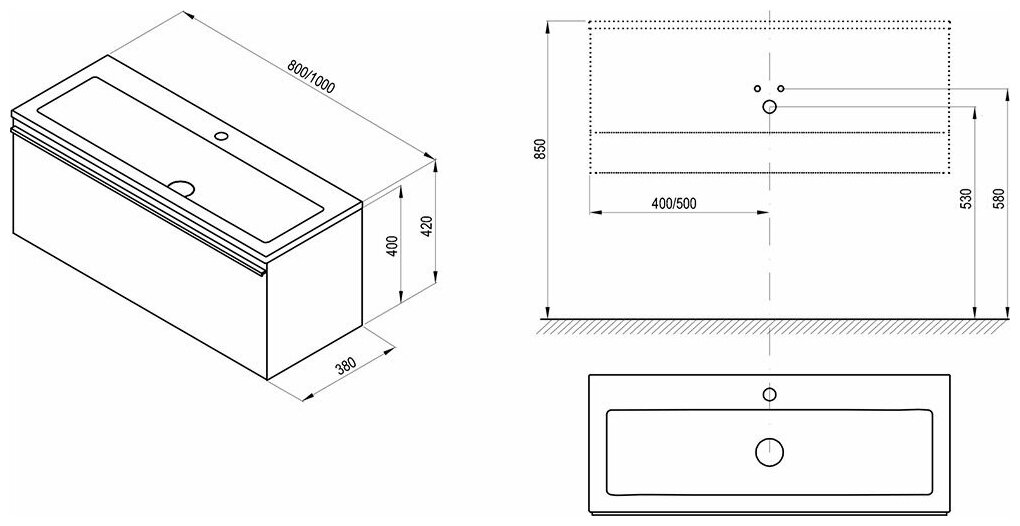Тумба под раковину Ravak Clear SD 100 см X000000760 - фото №6