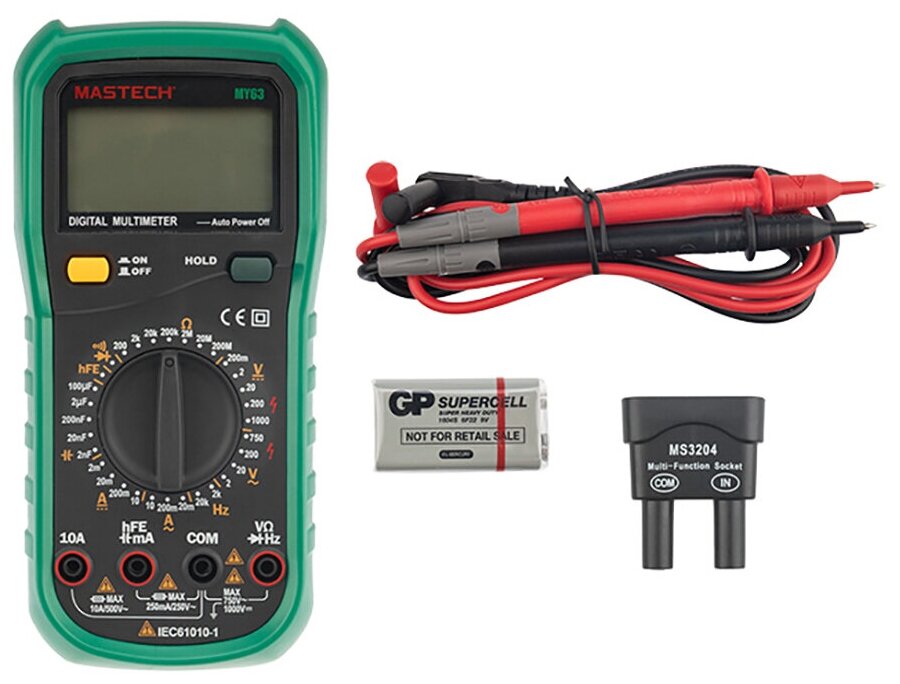 Универсальный мультиметр MY63 с функцией прозвонки цепи чехол в комплекте