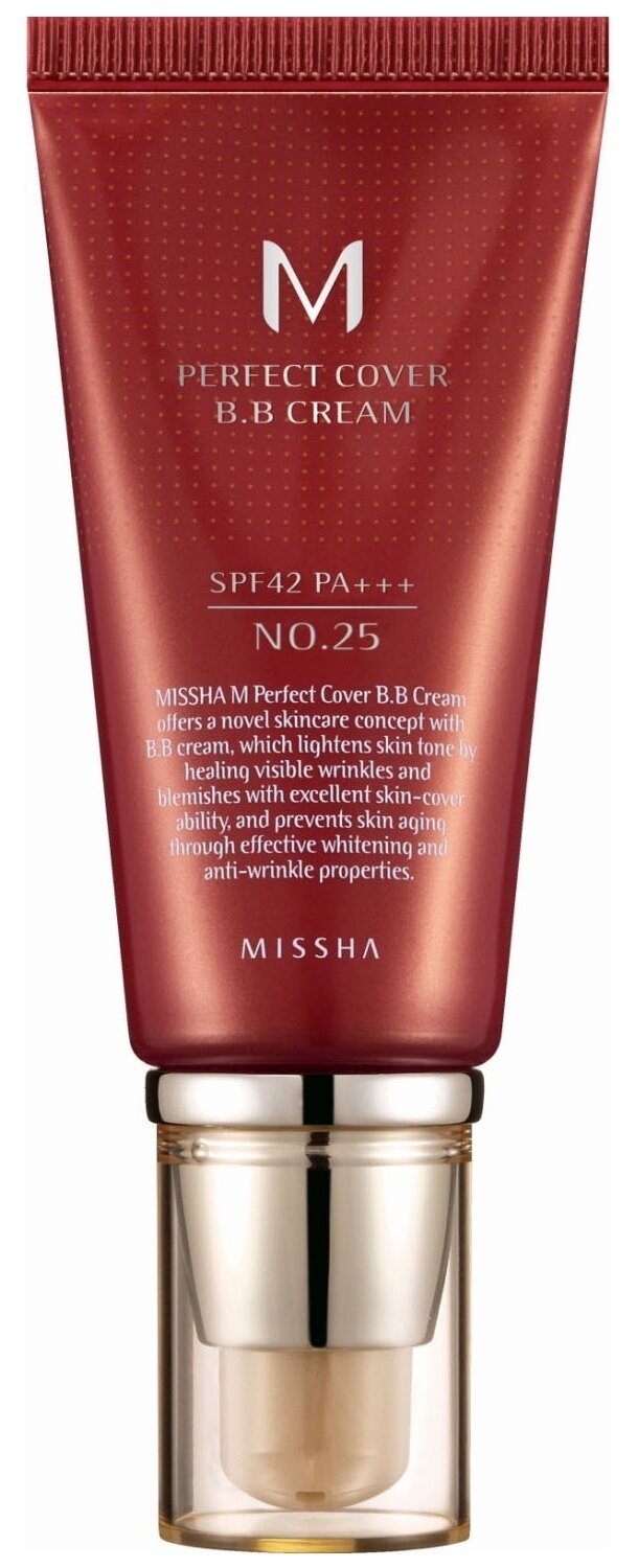 Missha BB крем Perfect Cover, SPF 42, 50 мл, оттенок: 25 warm beige