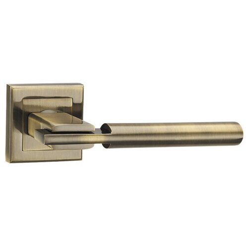 Ручка дверная межкомнатная на квадратной розетке раздельная K. QL52. CITY (CITY QL) ABG-6 зеленая бронза