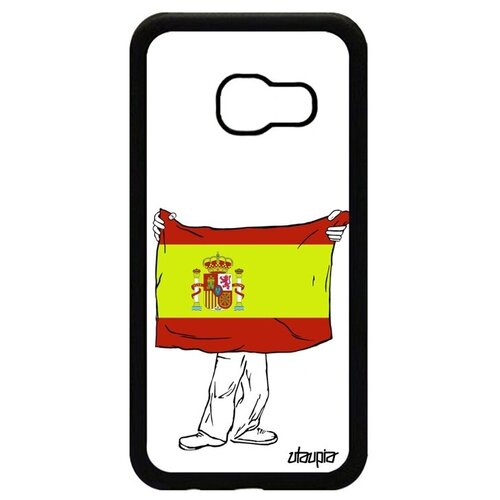 фото Защитный чехол на телефон // galaxy a3 2017 // "флаг испании с руками" стиль страна, utaupia, белый