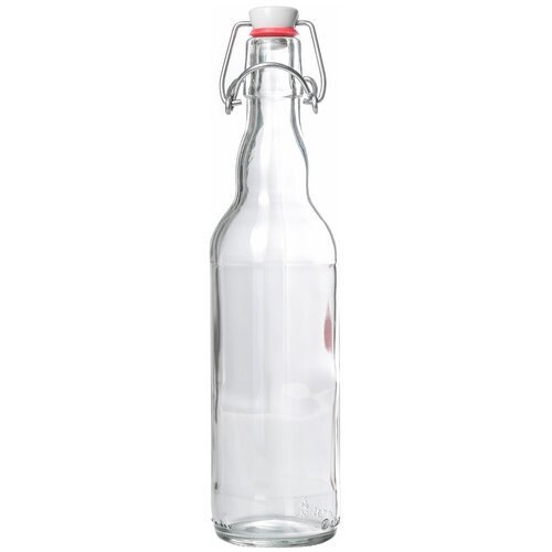 Бутылка бугельная 500 мл, с пробкой, цвет прозрачный 4206875 .