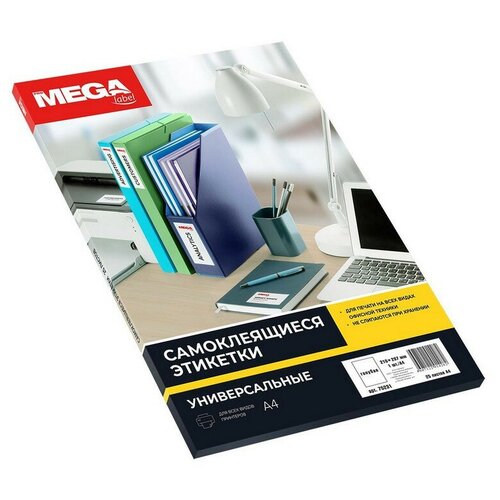 ProMega label Этикетки самоклеящиеся Promega label 210х297мм, 80г голубая (100 лист/уп)