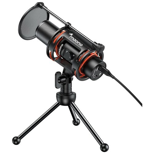 Конденсаторный проводной USB-микрофон с RGB подсветкой Maono AU-PM471TS USB кабель поп фильтр в комплекте штатив подставка Black для подкастов стримов конференций 249000₽