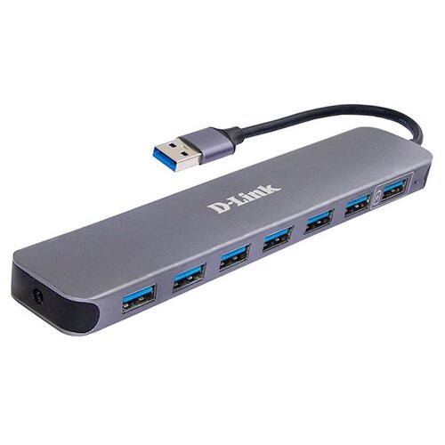 USB-концентратор D-Link DUB-1370/B2A, разъемов: 7, серый usb концентратор d link dub h7 e1a разъемов 7 100 см серый