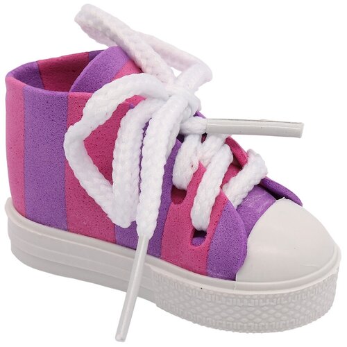 фото Ar1046 кеды со шнурками полосатые для брелка 7*3,5*4см (розово-фиолетовый) айрис