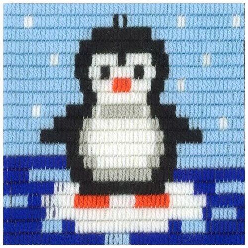фото Набор для вышивания с вертикальным стежком stitch me арт.i033 пингвин 15х15 см brvsk