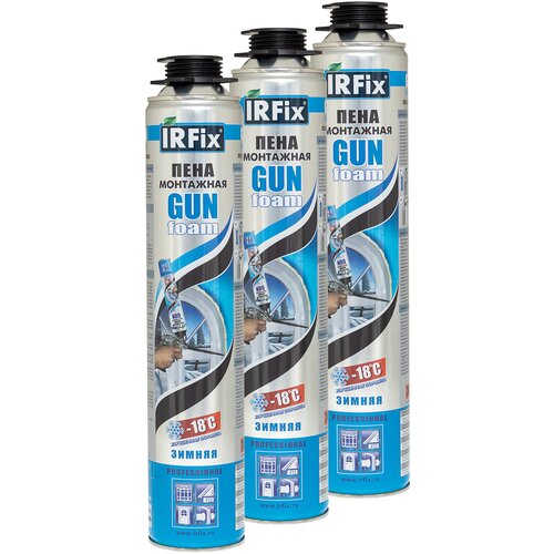 Пена монтажная IRFix GUN foam профессиональная зимняя 750 мл 3шт 499₽