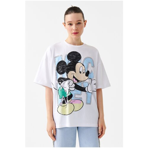 фото Футболка женская befree, цвет: белый принт графика, размер l