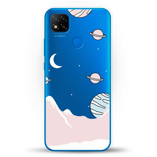 фото Силиконовый чехол горы и планеты на xiaomi redmi 9c andy & paul