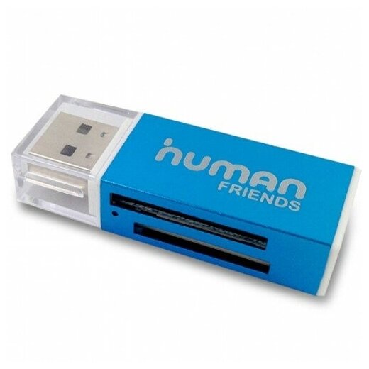 Cbr USB 2.0 Card reader Human "Glam" CR-424, синий цвет, All-in-one, Micro MS M2 , SD, T-flash, MS-DUO, MMC, SDHC,DV,MS PRO, MS, MS PRO DUO