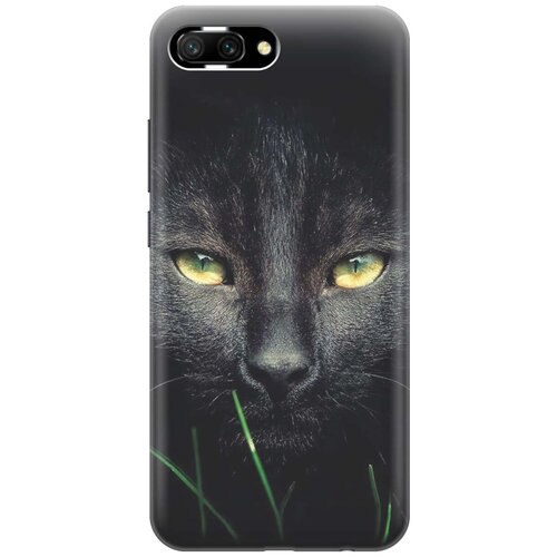 фото Gosso ультратонкий силиконовый чехол-накладка для honor 10 с принтом "кошка в темноте"