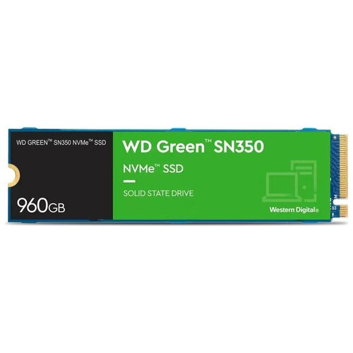 SSD диск WESTERN DIGITAL Green SN350 M2 2280 960 Gb PCIe Gen3 x4 NVMe TLC WDS960G2G0C 660000₽