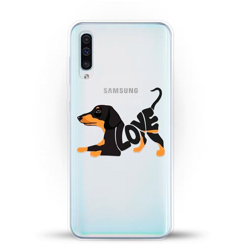 Силиконовый чехол Такса Love на Samsung Galaxy A50 силиконовый чехол любимая такса на samsung galaxy a50