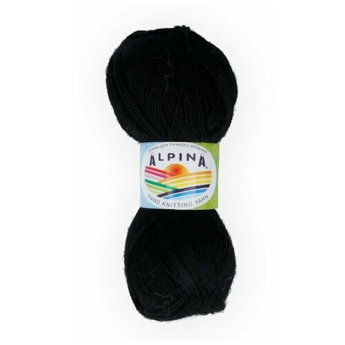 Пряжа Alpina ROLAND 100% альпака №21 черный - 4 мотка по 50 г