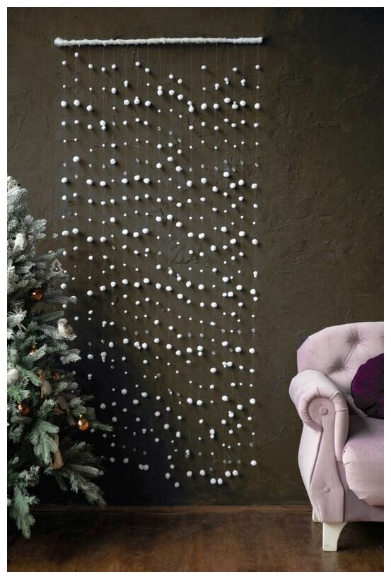 фото Kaemingk Занавес Снегопад с акриловыми льдинками 90*200 см 474003