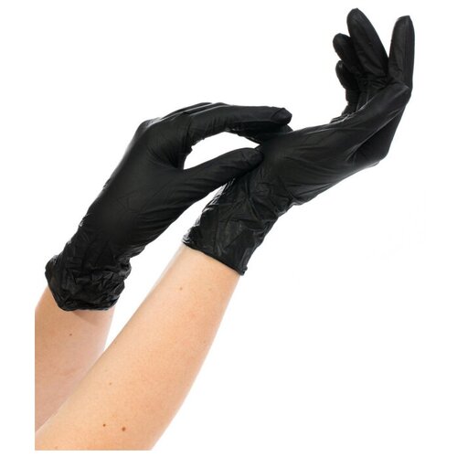 Перчатки виниловые Nitrimax, размер L, 50 пар, черные