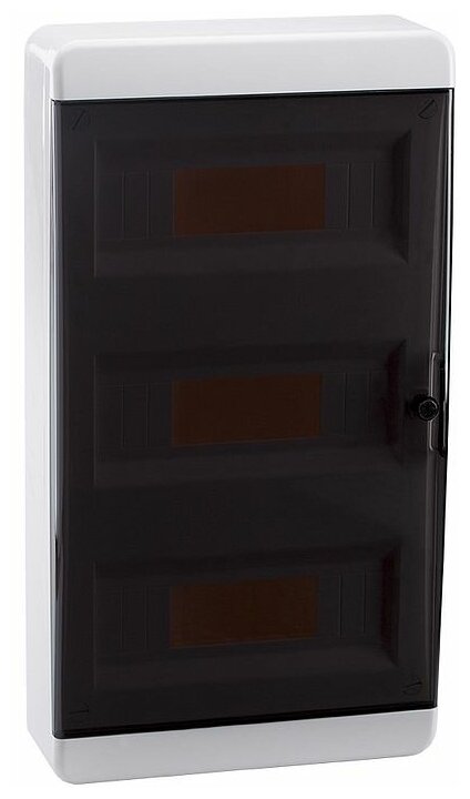 Щит навесной Tekfor 36 (3x12) модулей IP41 прозрачная черная дверца BNK 40-36-1 (электрический шкаф)