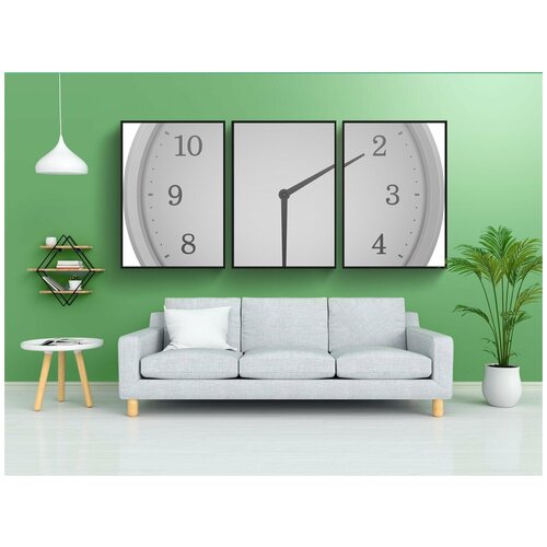 фото Набор модулных постеров для интерьера "часы, настенные часы, тревога" 60x90 см. в тубусе, без рамки lotsprints