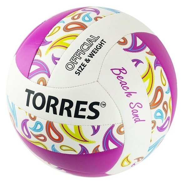 Мяч для пляжного волейбола TORRES Beach Sand Pink White/Pink V32085B, 5