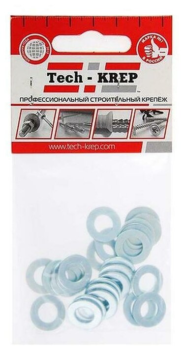 фото Tech-KREP Шайба плоская М8 цинк. DIN 125 (уп.25шт) пакет Tech-Krep 103045