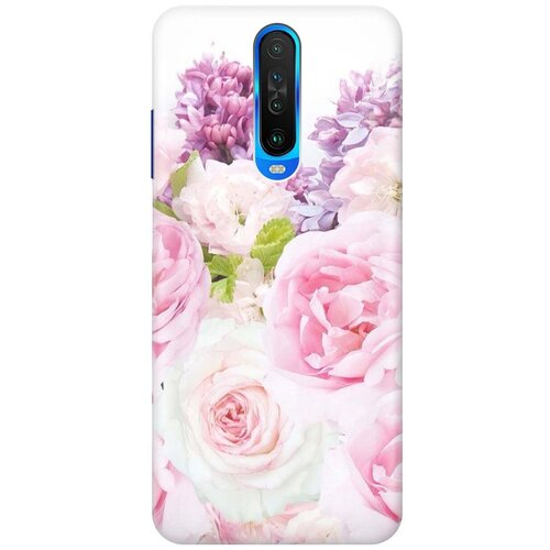 фото Ультратонкий силиконовый чехол-накладка для xiaomi redmi k30 с принтом "розовый букет" gosso