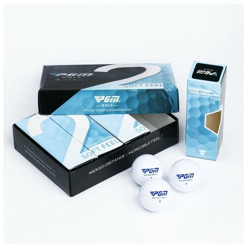 Мячи для гольфа PGM Soft Feel двухкомпонентные d43 см набор 12 шт 3003₽