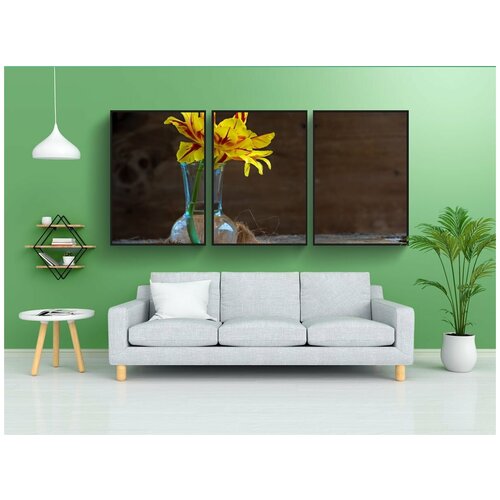 фото Набор модулных постеров для интерьера "тюльпан, цветок, цвести" 60x90 см. в тубусе, без рамки lotsprints