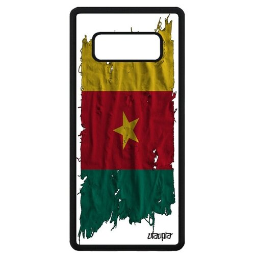 фото Красивый чехол на // galaxy note 8 // "флаг камеруна на ткани" патриот стиль, utaupia, белый