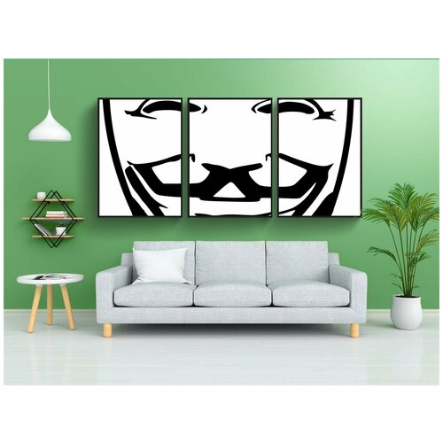 фото Набор модулных постеров для интерьера "анонимный, лицо, взлом" 60x90 см. в тубусе, без рамки lotsprints