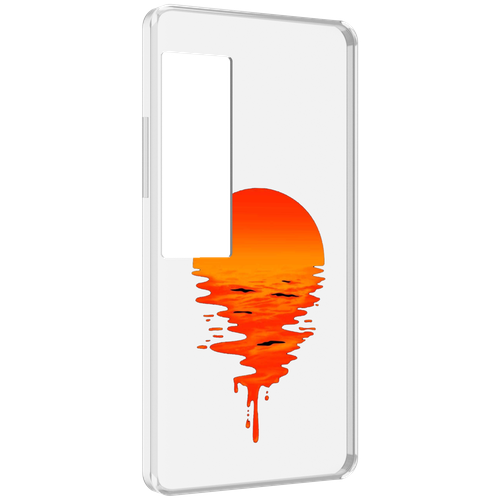Чехол MyPads оранжевый закат на воде для Meizu Pro 7 Plus задняя-панель-накладка-бампер