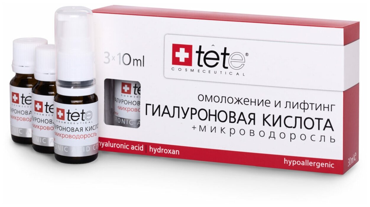 Гиалуроновая кислота + Микроводоросль / TETe Hyaluronic acid & Algae Extract 3*10 ml