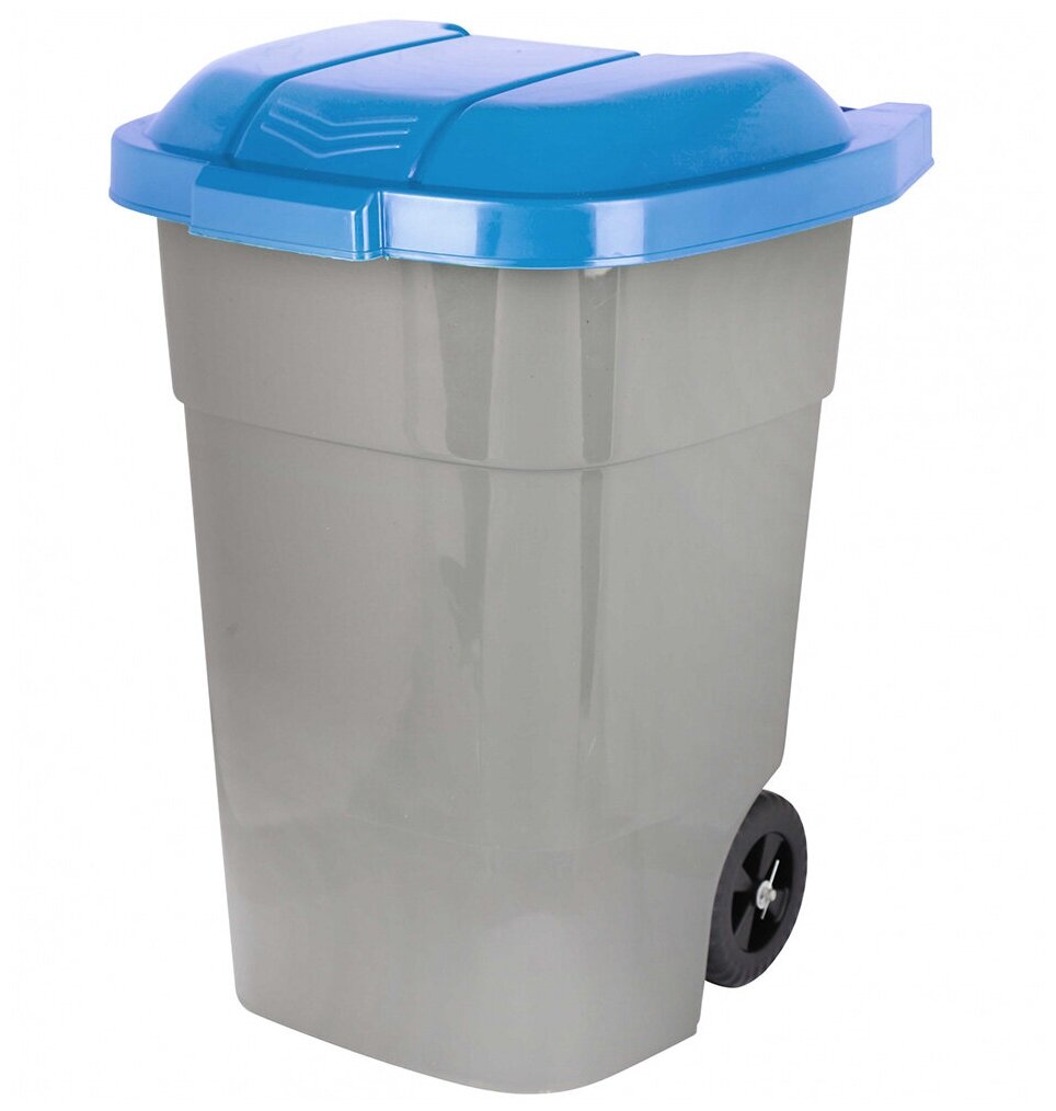 ЗПИ «Альтернатива» Бак для мусора 65л на колесахчерно-синий М4664