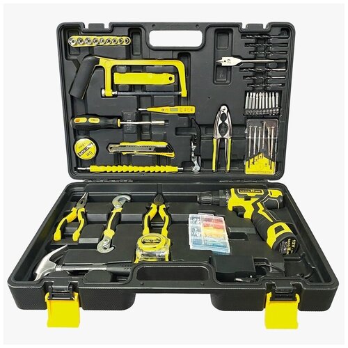 Аккумуляторная дрель-шуруповерт GOODKING K52-20091 Li-ion в кейсе 91 аксессуар 12 В 15Ач 20 Нм шурик набор инструментов для дома для дачи 424100₽