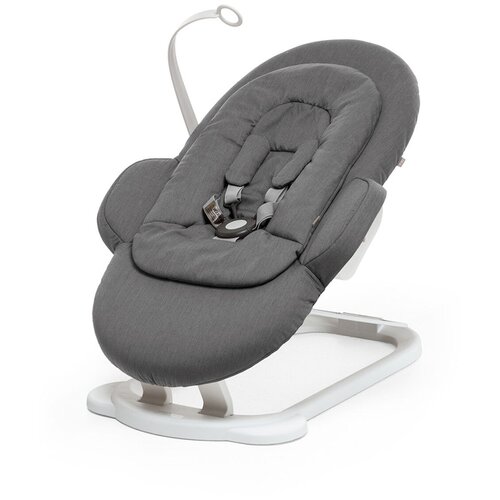 стульчик stokke стокке steps сидение black ножки oak black 349705 Вкладыш Stokke Steps, белый/темно-серый