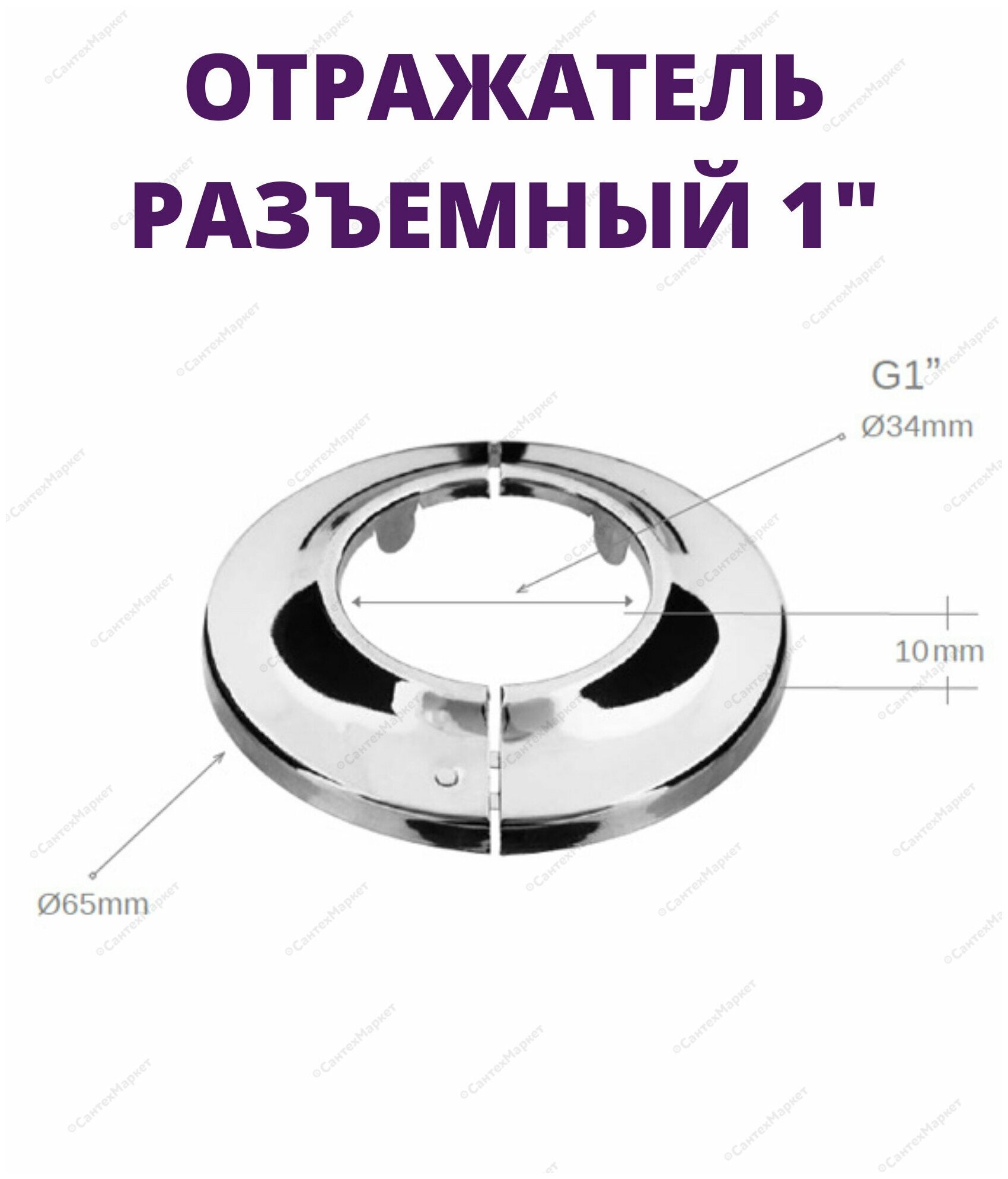 Круглый разъемный отражатель из нержавеющей стали - 1"-2шт. TIM K03-1204S