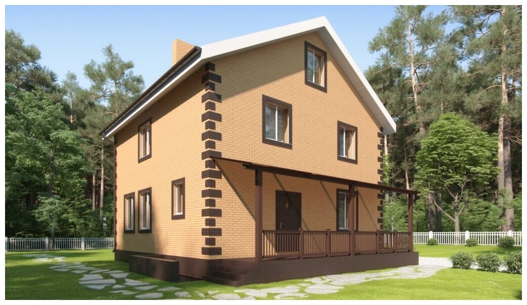 Проект жилого дома STROY-RZN 22-0013 (149,45 м2, 10,13-10,13 м, газобетонный блок 400 мм, облицовочный кирпич)