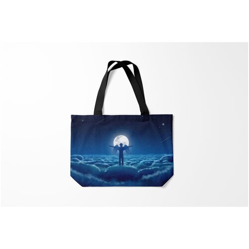 фото Сумка-шоппер / 46х35 см / популярные иллюстрации / астрономия космос ангел burnettie