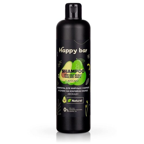 HAPPY BAR - Шампунь для жирных у корней и сухих на кончиках волос 
